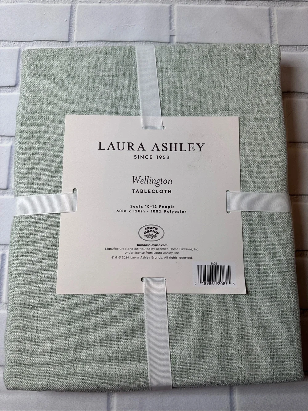 Laura Ashley Sage Green Wellington Tablecloth